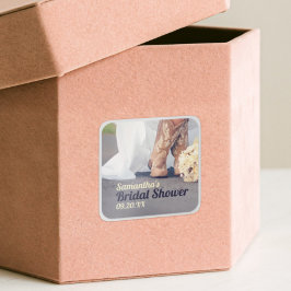 Texas Bride in het Vrijgezellenfeest Boots Vierkante Sticker