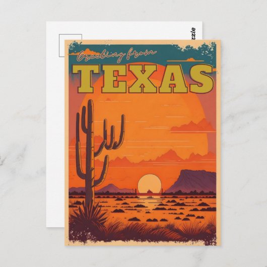 Texas Briefkaart (Voorkant / Achterkant)