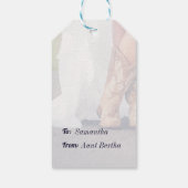 Texas Bruid in Laarzen Bruidsuitnodiging Cadeaulabel (Achterkant)