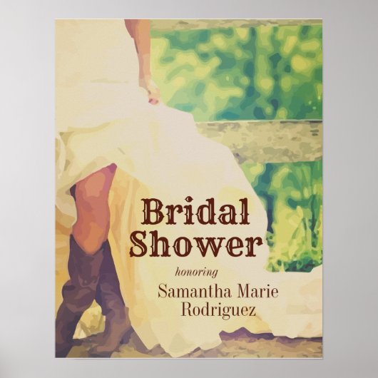 Texas Bruid in Laarzen Bruiloftsposter Poster (Voorkant)