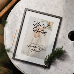 Texas Bruid in Robijnen Laarzen Bruiloft Feest Poster