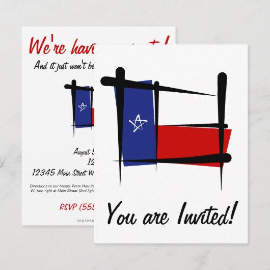 Texas Brush Flag Kaart (Voorkant / Achterkant)