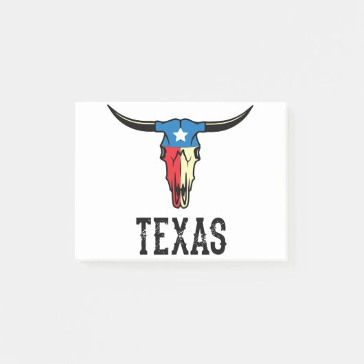 Texas Bull Longhorn Skull Texan Flag Post-it® Notes (Voorkant)