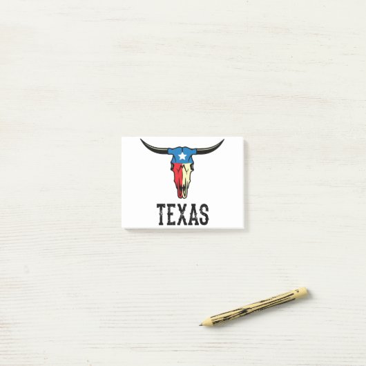 Texas Bull Longhorn Skull Texan Flag Post-it® Notes (Op bureau)