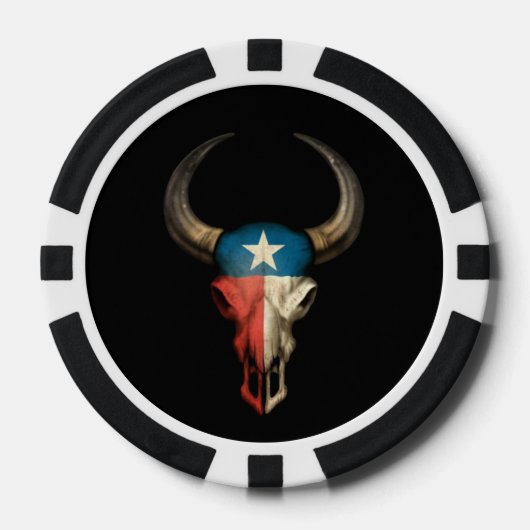 Texas Bull Skull Black.jpg Poker Chips (Voorkant)