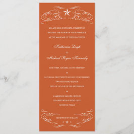 Texas Burnt Oranje Lone Star Wedding Invitations Kaart