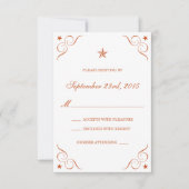 Texas Burnt Sinaasappel Lone Star Wedding RSVP-kaa RSVP Kaartje (Voorkant)