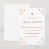 Texas Burnt Sinaasappel Lone Star Wedding RSVP-kaa RSVP Kaartje (Voorkant / Achterkant)