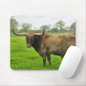 Texas Burnt Sinaasappel Longhorn Steer Muismat (Met muis)