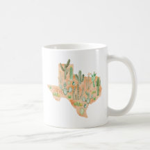 Texas Cacti Cactus Succulent Waterverf Kaart