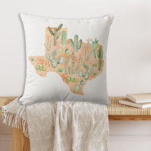 Texas Cactus Cacti Succulent Watercolor Kaart Kuns