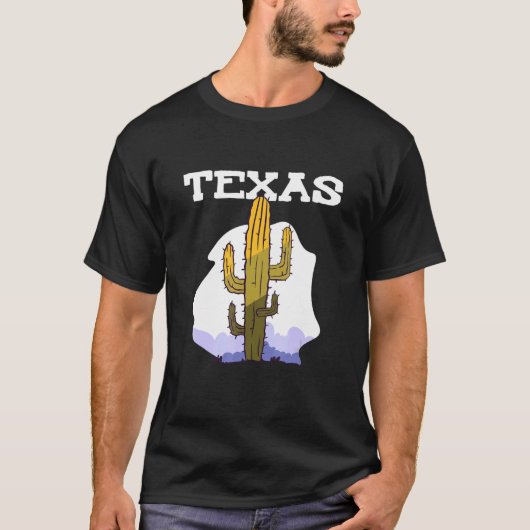 Texas Cactus Retro Land T-shirt (Voorkant)