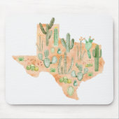 Texas Cactus Succulent Waterverf Illustratiekaart Muismat (Voorkant)