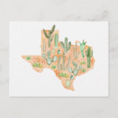 Texas Cactus Waterverf Illustratie Kaart (Voorkant)