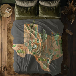 Texas Cactus Waterverf Illustratie Kaart Fleece Deken