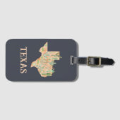 Texas Cactus Waterverf Illustratie Kaart Reizen Bagagelabel (Voorkant (horizontaal))