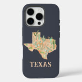 Texas Cactus Waterverf Illustratie Kaart Reizen Case-Mate iPhone Case (Achterkant)