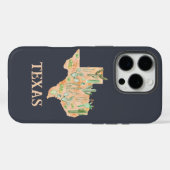 Texas Cactus Waterverf Illustratie Kaart Reizen Case-Mate iPhone Case (Achterkant (horizontaal))