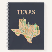 Texas Cactus Waterverf Kaart Reisjournaal Notitieboek (Voorkant)