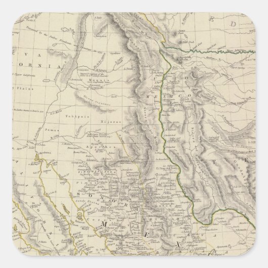 Texas, Calif, N Mexico Vierkante Sticker (Voorkant)