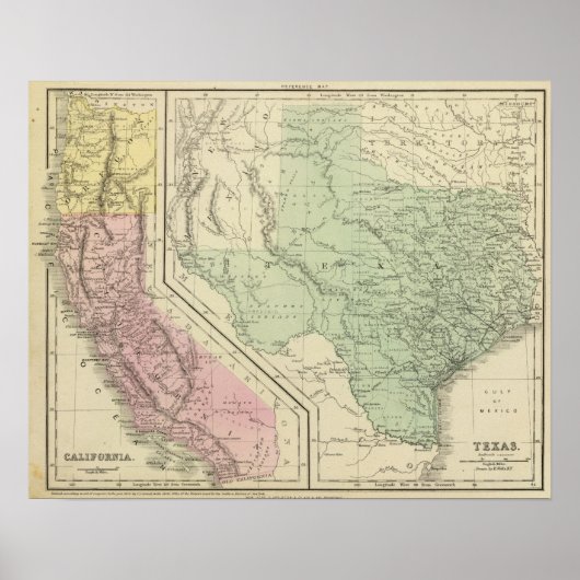 Texas, California Poster (Voorkant)