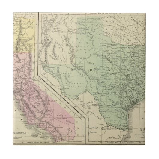 Texas, Californië Tegeltje (Voorkant)