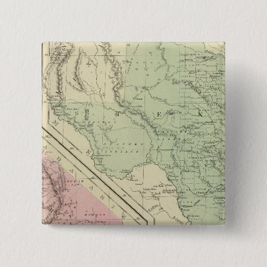 Texas, Californië Vierkante Button 5,1 Cm (Voorkant)