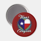 Texas Caregiver magneet (kastanjebruine achtergron (Voorkant / Achterkant)