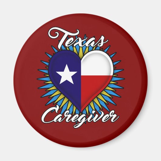 Texas Caregiver magneet (kastanjebruine achtergron (Voorkant)
