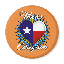 Texas Caregiver magneet (oranje achtergrond)