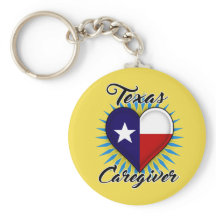Texas Caregiver sleutelhanger (gele achtergrond)