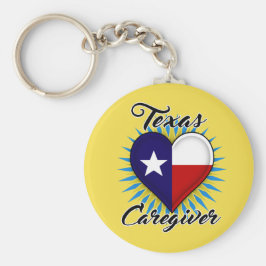 Texas Caregiver sleutelhanger (gele achtergrond)
