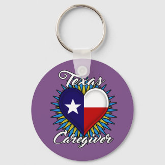 Texas Caregiver sleutelhanger (paarse achtergrond)
