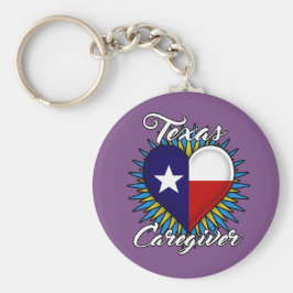 Texas Caregiver sleutelhanger (paarse achtergrond)