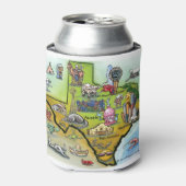 Texas Cartoon Map Blikjeskoeler (Blikje Voorkant)