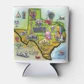 Texas Cartoon Map Blikjeskoeler (Voorkant)