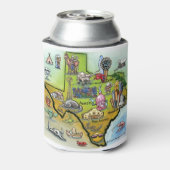 Texas Cartoon Map Blikjeskoeler (Blikje Achterkant)