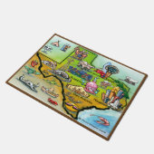 Texas Cartoon Map Deurmat (Schuin)