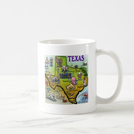 TEXAS Cartoon Map Koffiemok (Rechts)