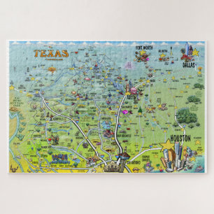 Texas Cartoon Map Legpuzzel