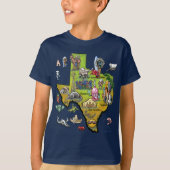 Texas Cartoon Map T-shirt (Voorkant)