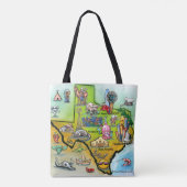 Texas Cartoon Map Tote Bag (Achterkant)