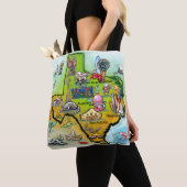 Texas Cartoon Map Tote Bag (Dichtbij)