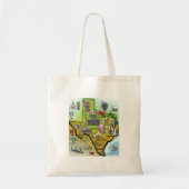 Texas Cartoon Map Tote Bag (Voorkant)