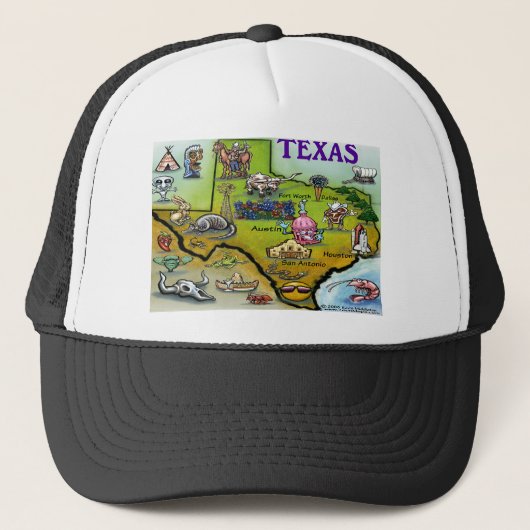 TEXAS Cartoon Map Trucker Pet (Voorkant)