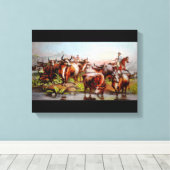 Texas Cattle Drive Canvas Afdruk (Insitu (Houten vloer))