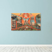 Texas (Cattle Grazing Scene)Grote letter Canvas Afdruk (Insitu (Houten vloer))