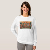 Texas (Cattle Grazing Scene)Grote letter T-shirt (Voorkant volledig)