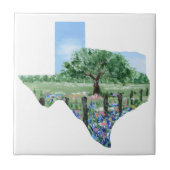 Texas Ceramic Tile Painted Hill Country Scene Tegeltje (Voorkant)