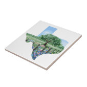 Texas Ceramic Tile Painted Hill Country Scene Tegeltje (Zijkant)